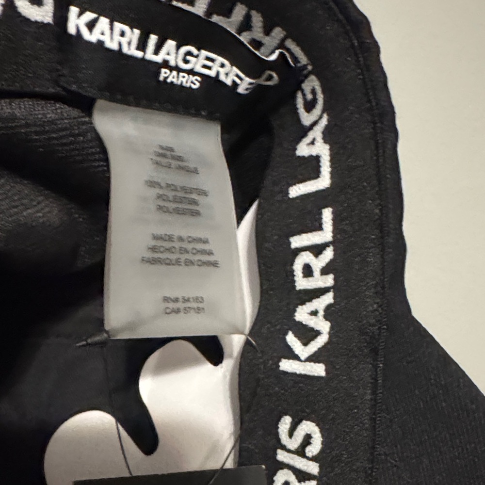 Karl Lagerfeld Unisex Black Hat with Silver Embellishments - Picture 7 of 9